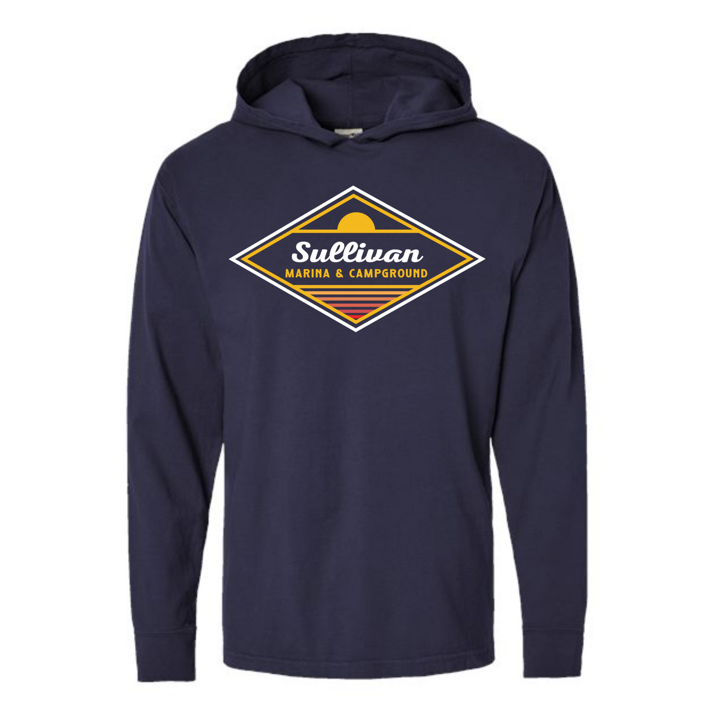 Sullivan Marina & Campground Retro Dimond Long Sleeve Hooded Tee