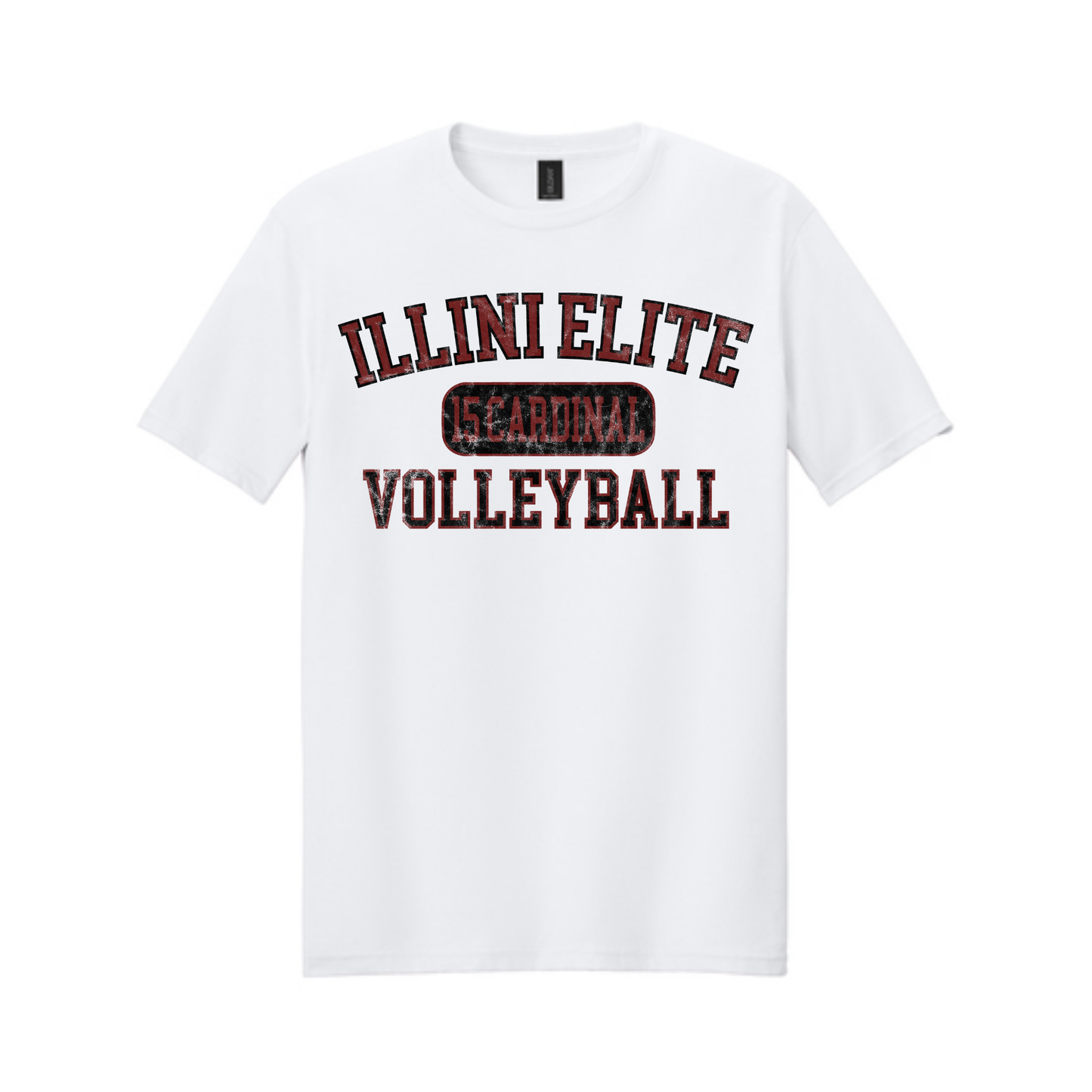 Illini Elite 15 Cardinal Distressed Tee