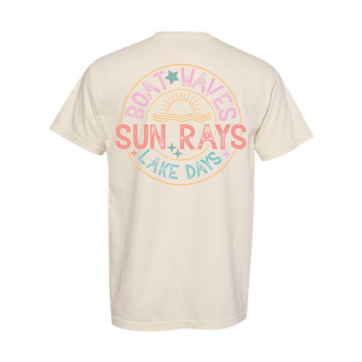 Boat Waves Sun Rays Lake Days Tee