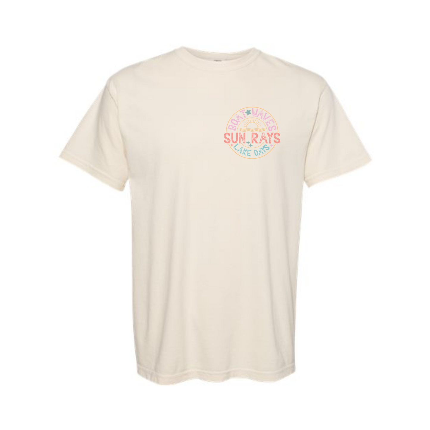 Boat Waves Sun Rays Lake Days Tee
