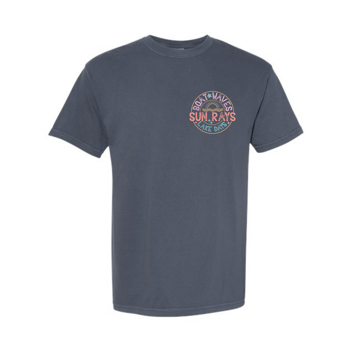 Boat Waves Sun Rays Lake Days Tee