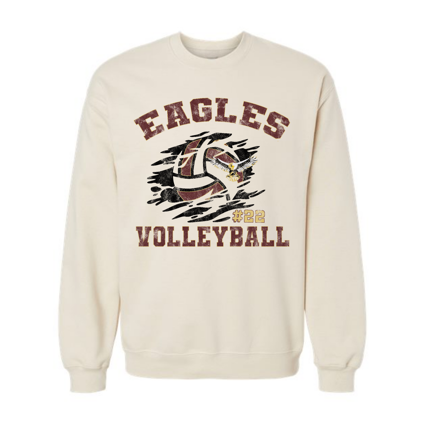Personalized Dunlap Eagles Volleyball Crewneck