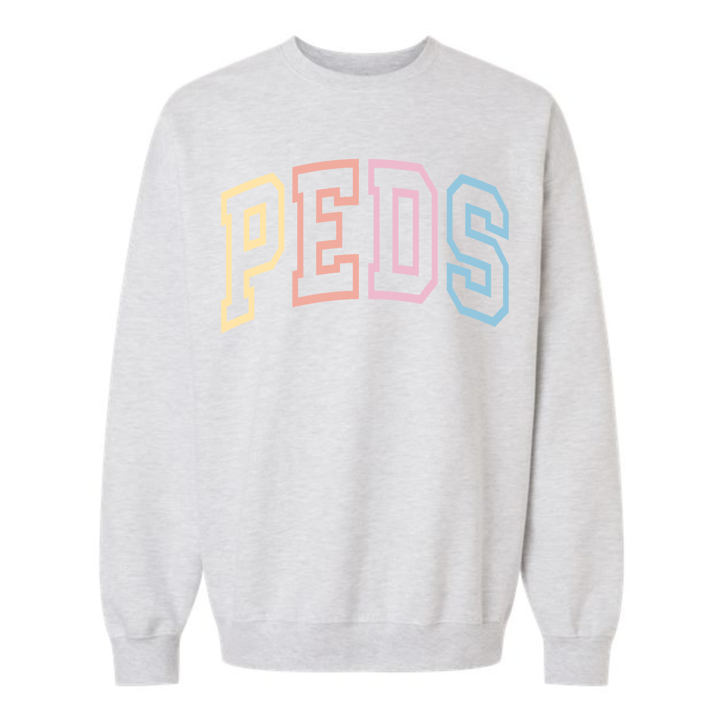 PEDS Arched Outline Pastel Crewneck Sweatshirt
