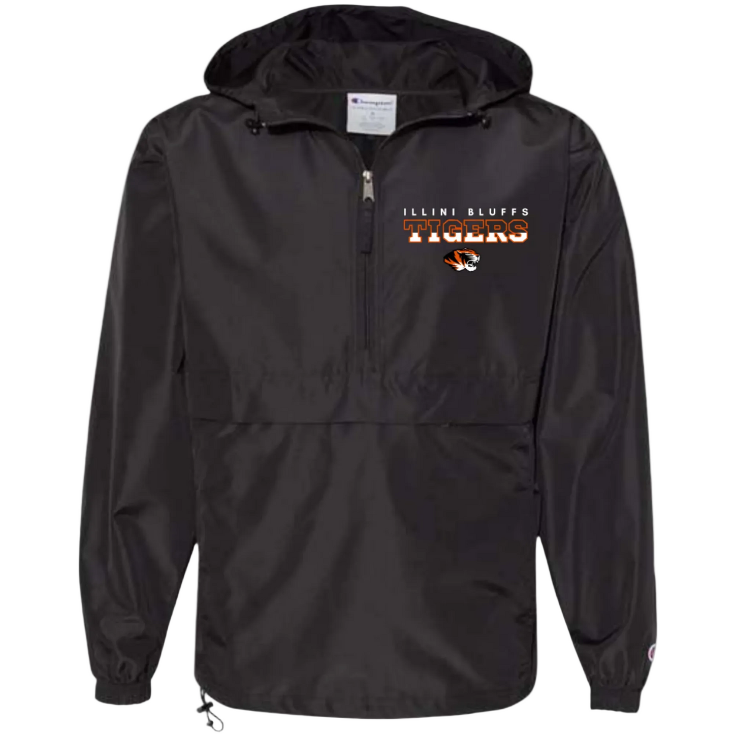 Champion Hooded Quarter-Zip Windbreaker Jacket IB Tigers