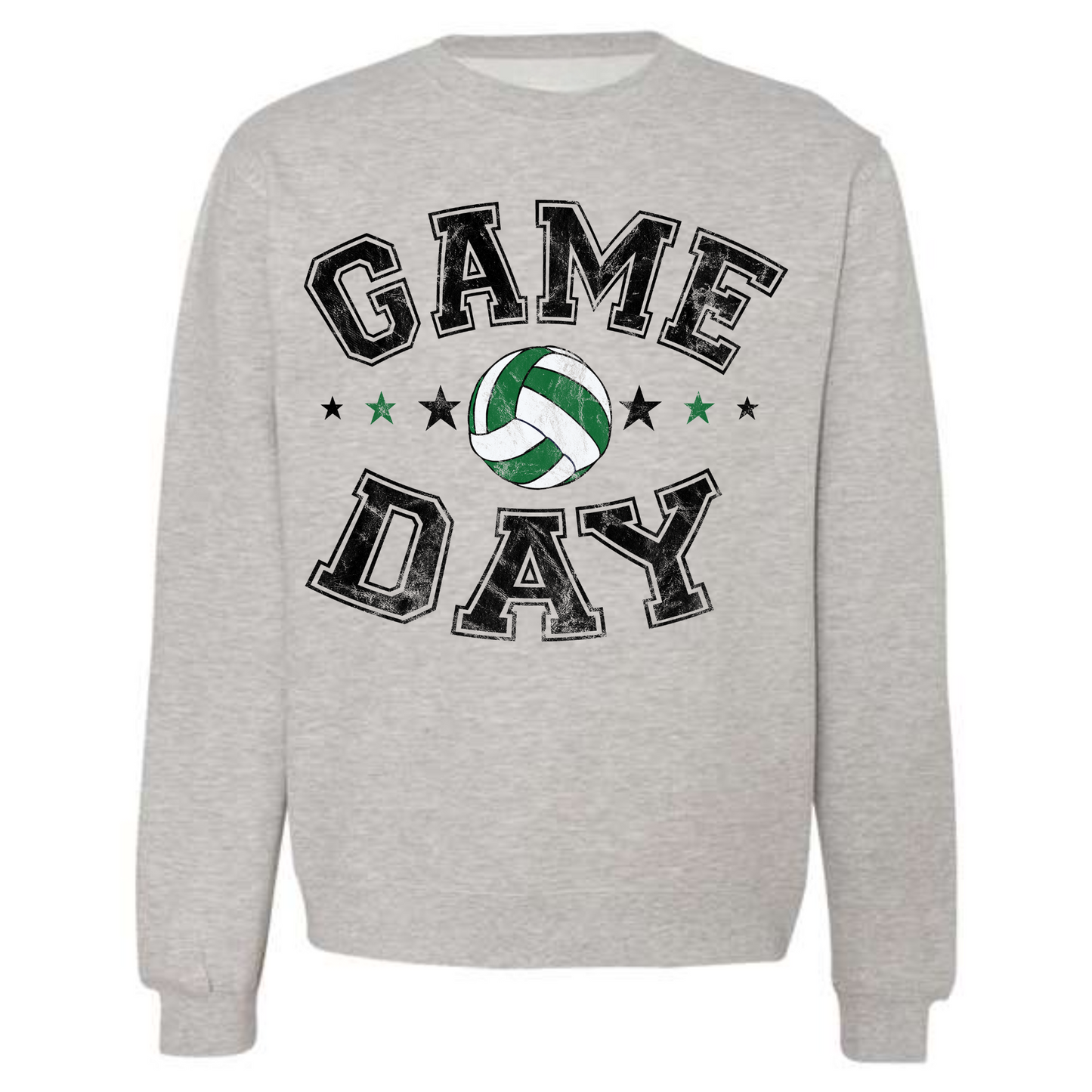 All-Star Volleyball Game Day Crewneck Sweatshirt Green/White