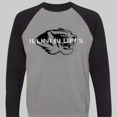 Illini Bluffs Tigers Raglan Crewneck Sweatshirt
