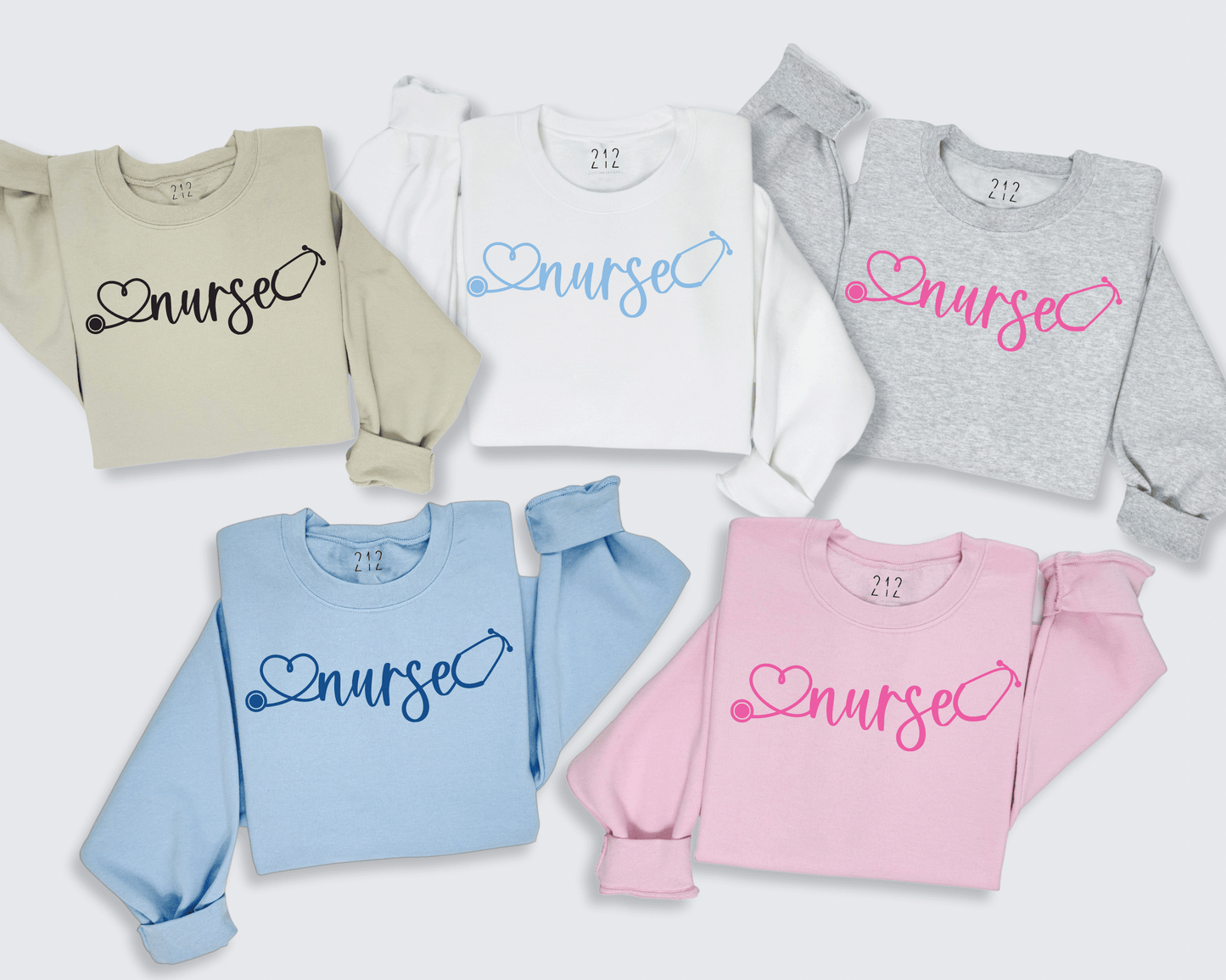 Stethoscope Style Nurse Crewneck Sweatshirt