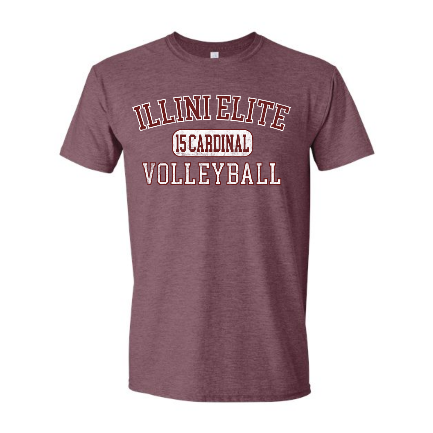Illini Elite 15 Cardinal Distressed Tee