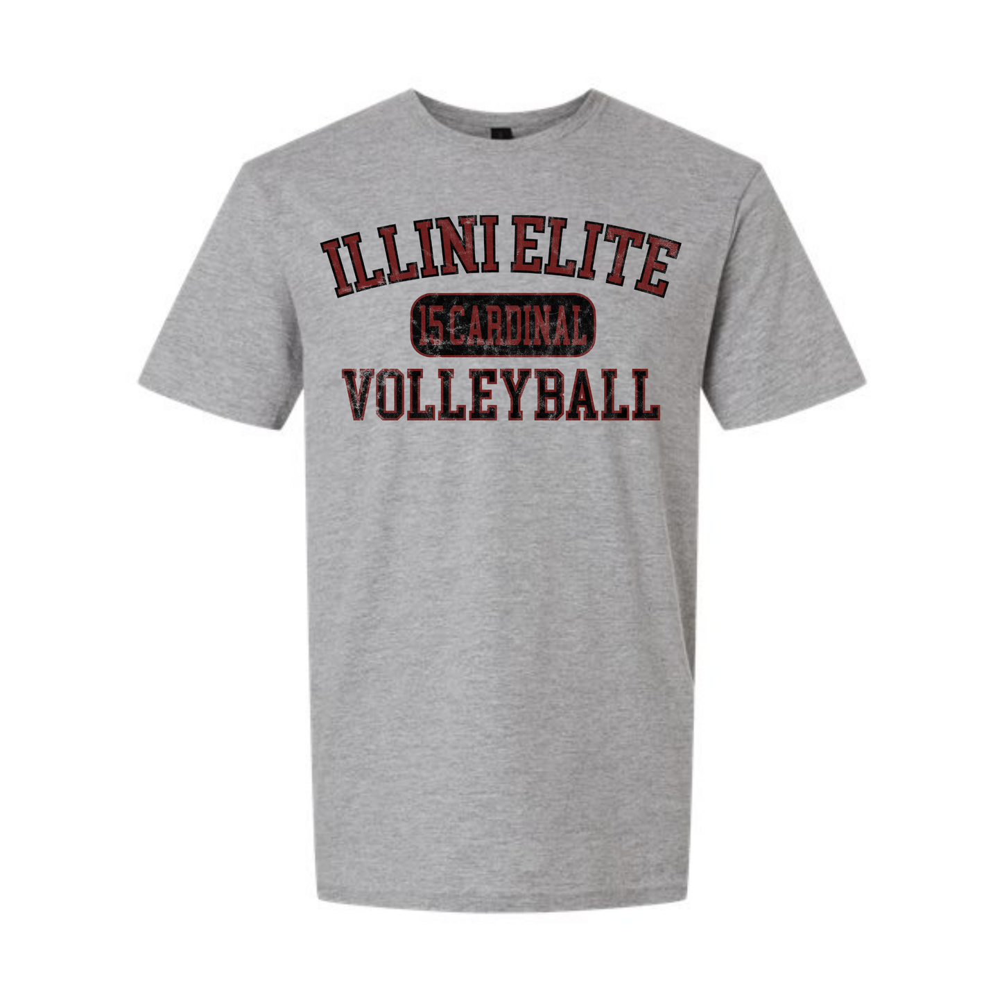 Illini Elite 15 Cardinal Distressed Tee