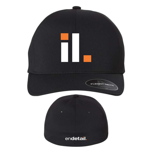 Flexfit Delta Seamless Embroidered Black Cap