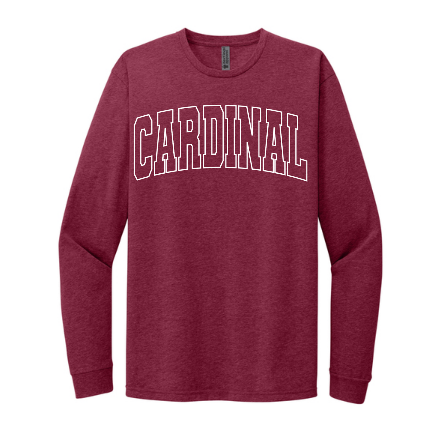 Cardinal Block Arched Outline Long Sleeve Tee