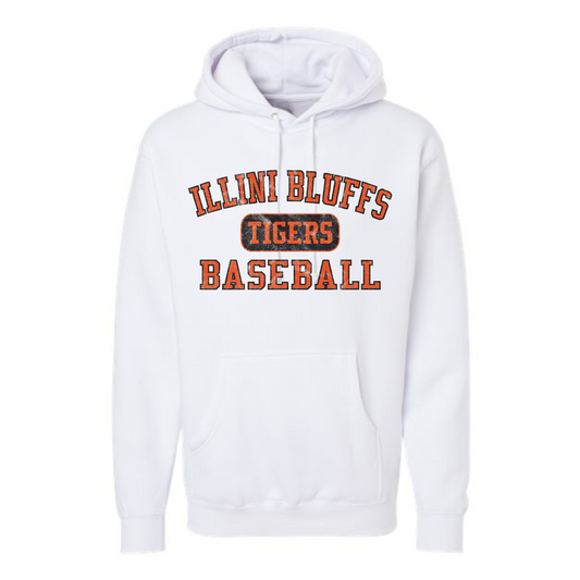 Illini Bluffs Tigers Baseball Distressed Hooded Sweatshirt