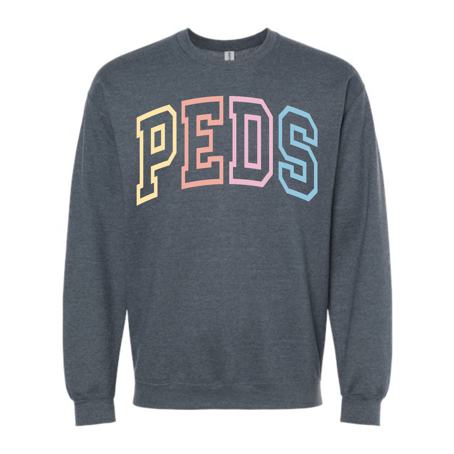 PEDS Arched Outline Pastel Crewneck Sweatshirt