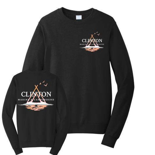 Clinton Marina & Campground Crewneck Sweatshirt Front/Back