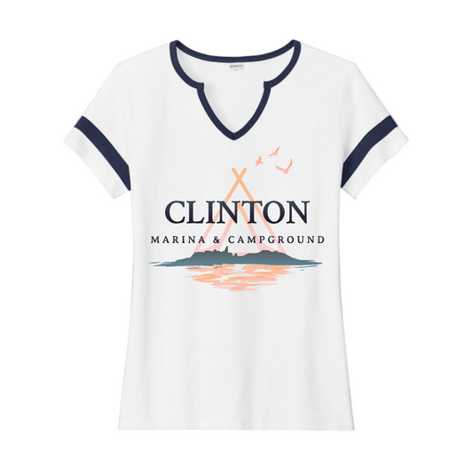 Clinton Marina & Campground Notch Neck Tee