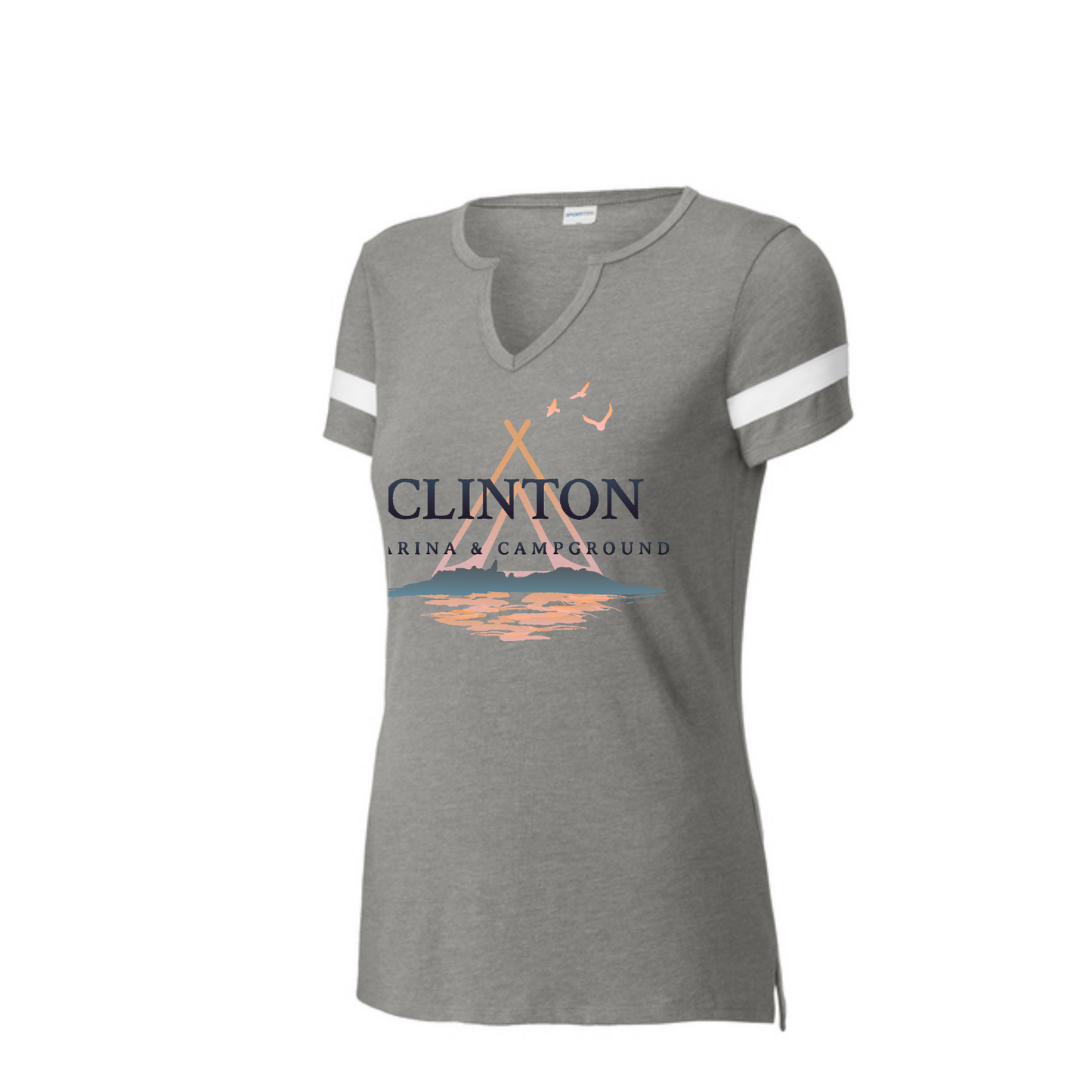Clinton Marina & Campground Notch Neck Tee