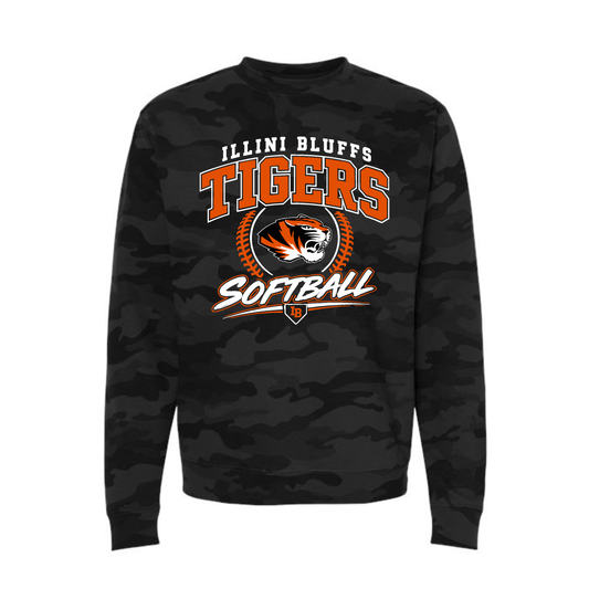 IBMS Softball 2026 IB Camo Crewneck Sweatshirt