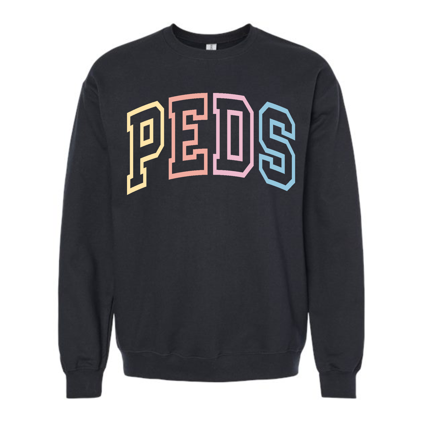 PEDS Arched Outline Pastel Crewneck Sweatshirt