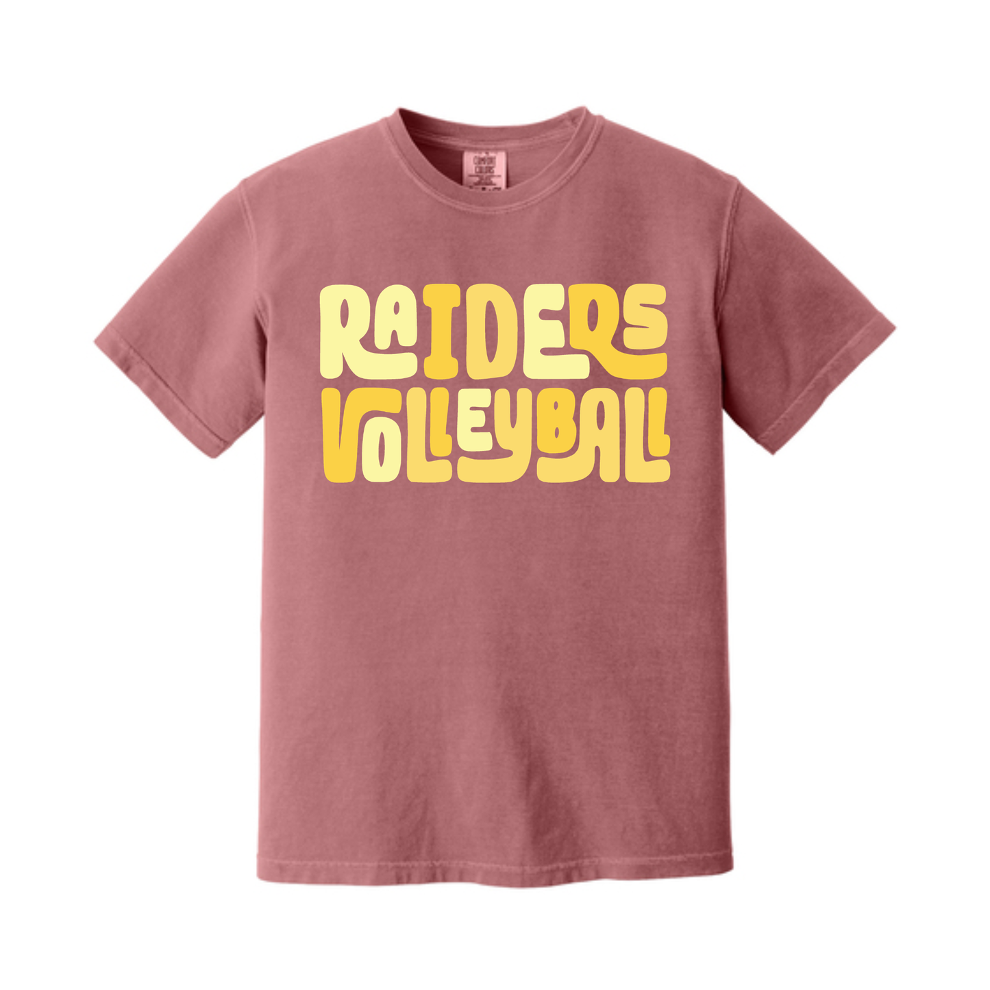 Raider Volleyball Stacked Comfort Colors Tee