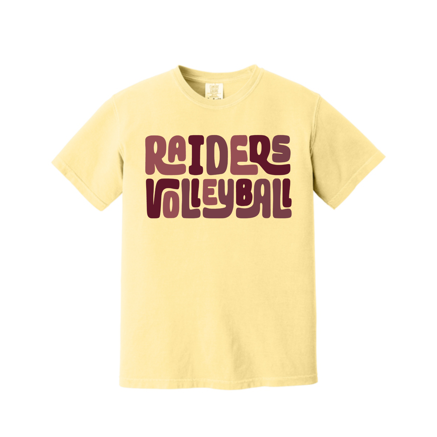 Raider Volleyball Stacked Comfort Colors Tee