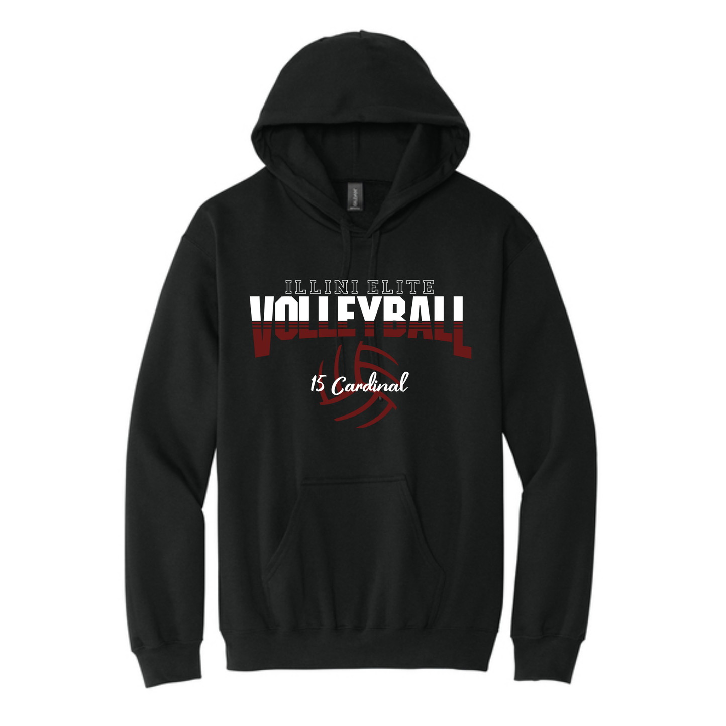 Illini Elite Volleyball 15 Cardinal Hooded Sweatshirt