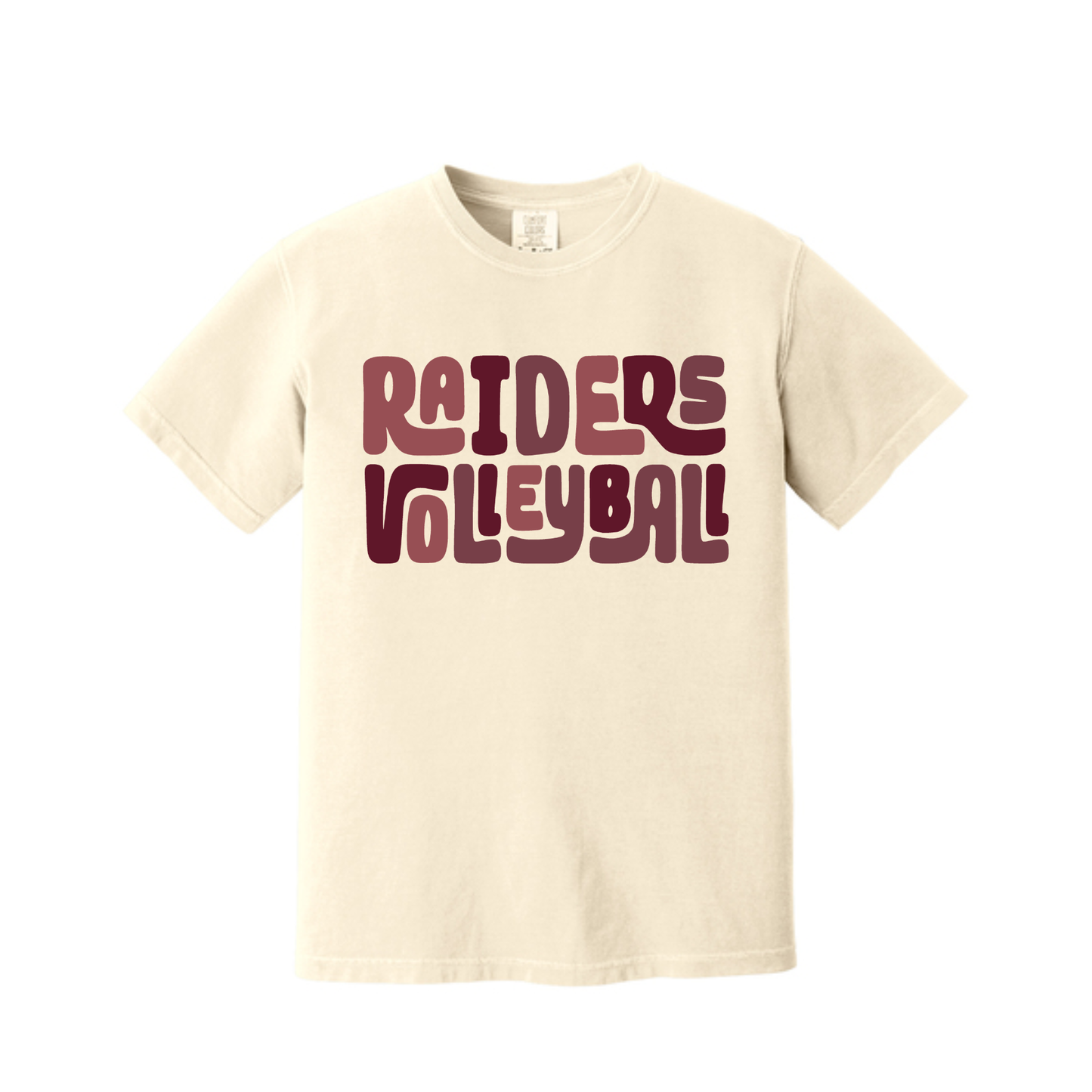 Raider Volleyball Stacked Comfort Colors Tee