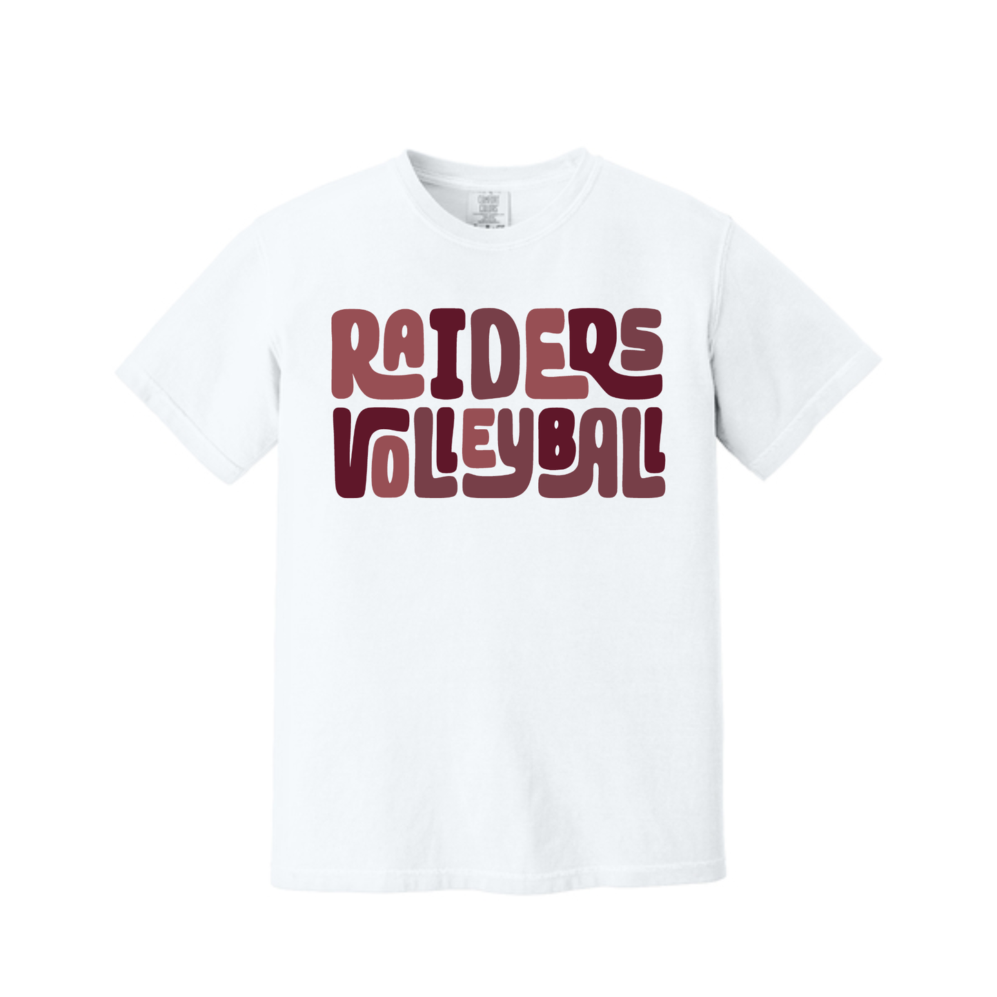 Raider Volleyball Stacked Comfort Colors Tee