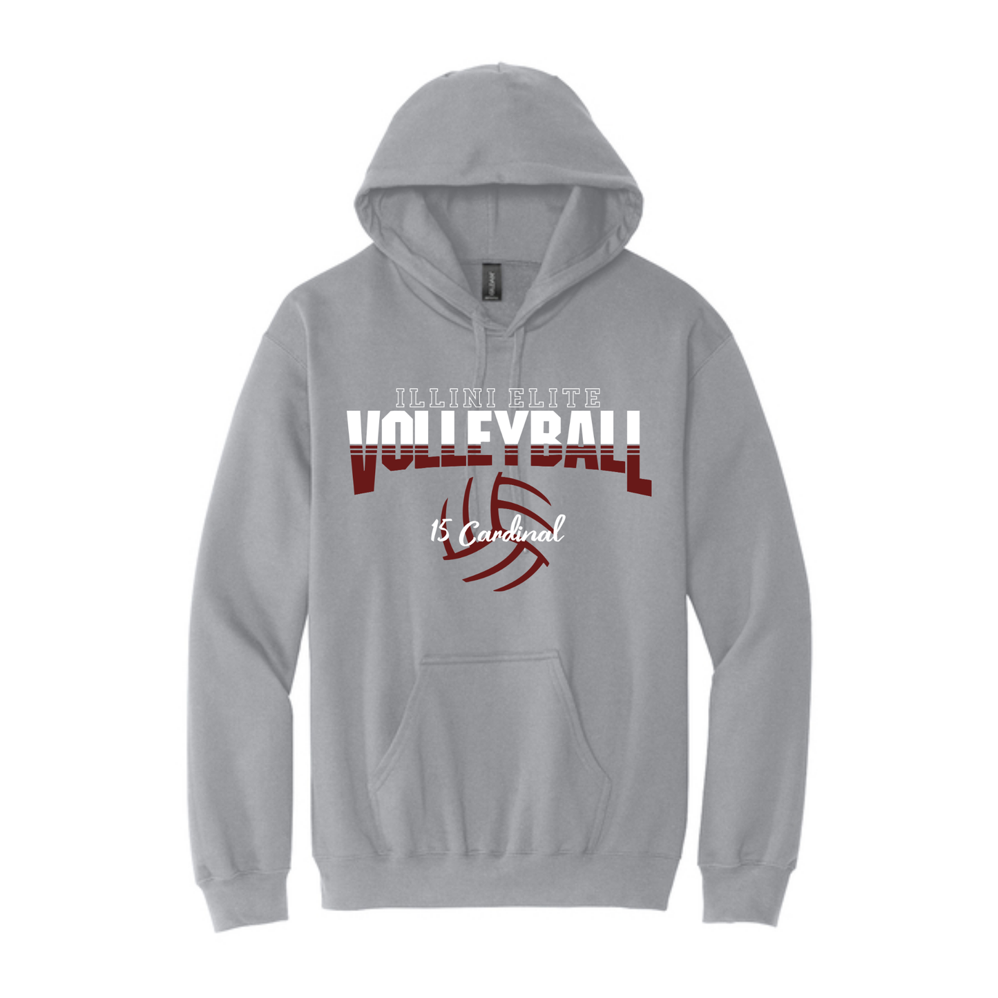 Illini Elite Volleyball 15 Cardinal Hooded Sweatshirt