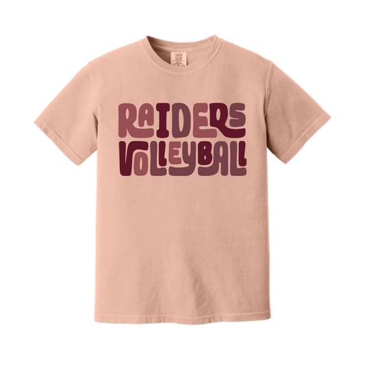 Raider Volleyball Stacked Comfort Colors Tee