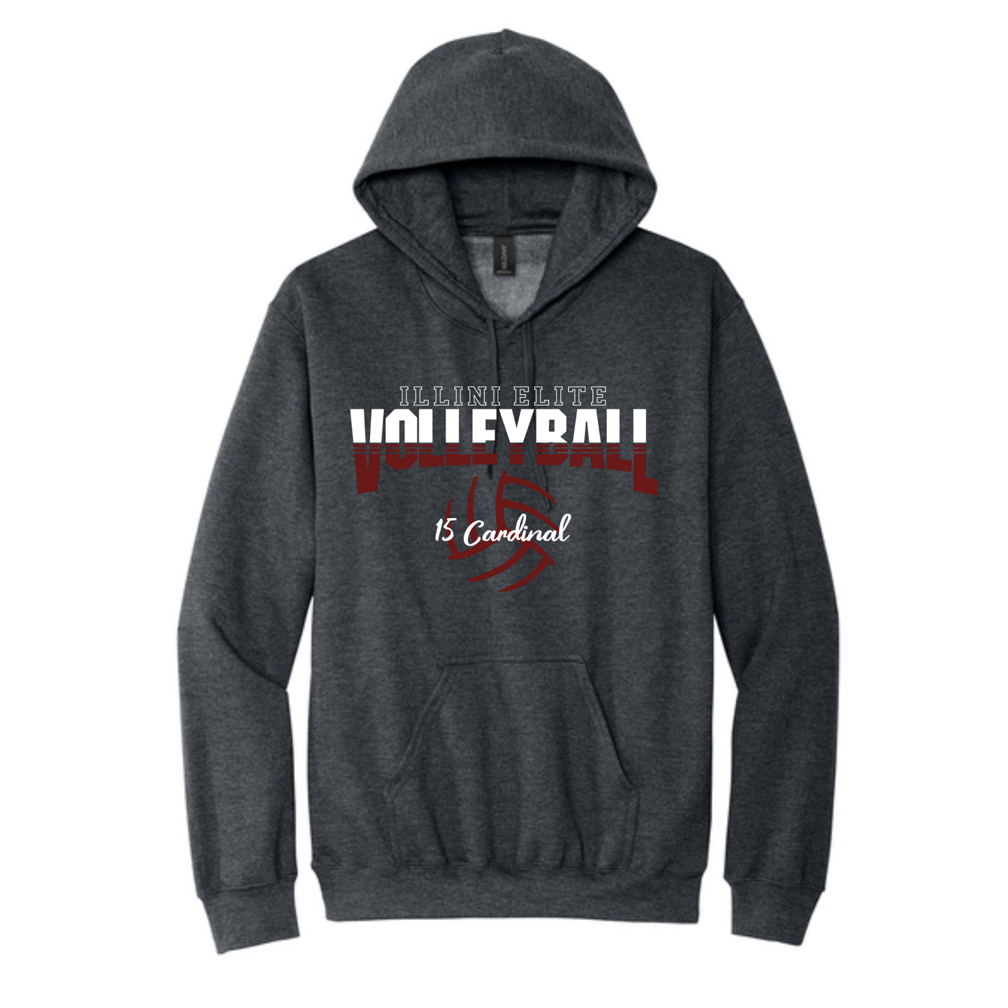 Illini Elite Volleyball 15 Cardinal Hooded Sweatshirt