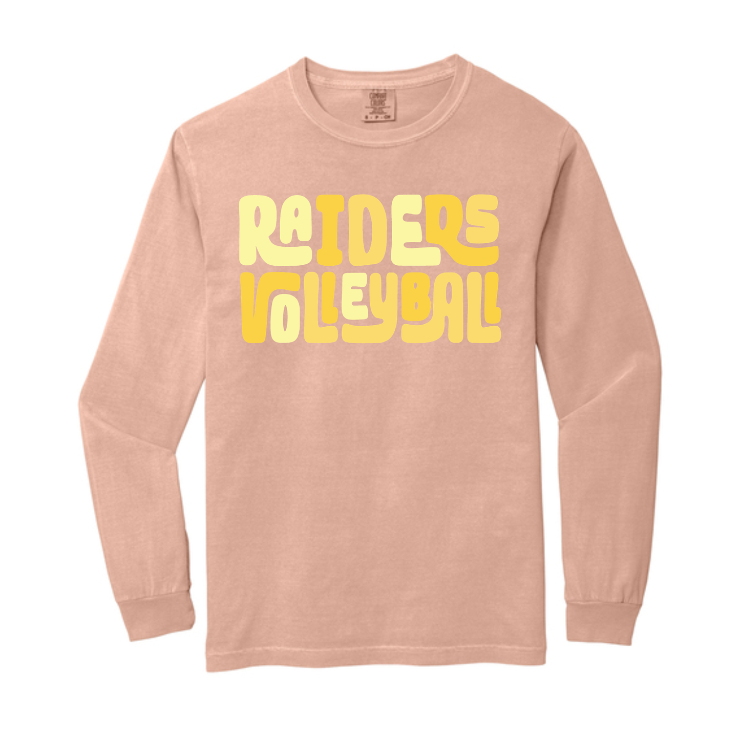 Raider Volleyball Stacked Comfort Colors Long Sleeve Tee