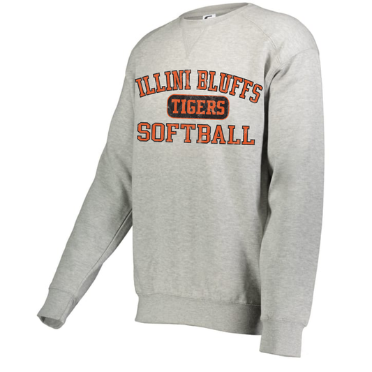 Illini Bluffs Softball C2 Fleece Crew Distressed
