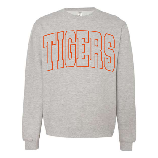 Tigers Block Arches Outline Crewneck Sweatshirt