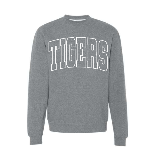 Tigers Block Arches Outline Crewneck Sweatshirt