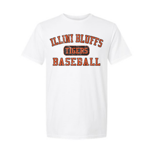 Illini Bluffs Tigers Baseball Distressed Tee