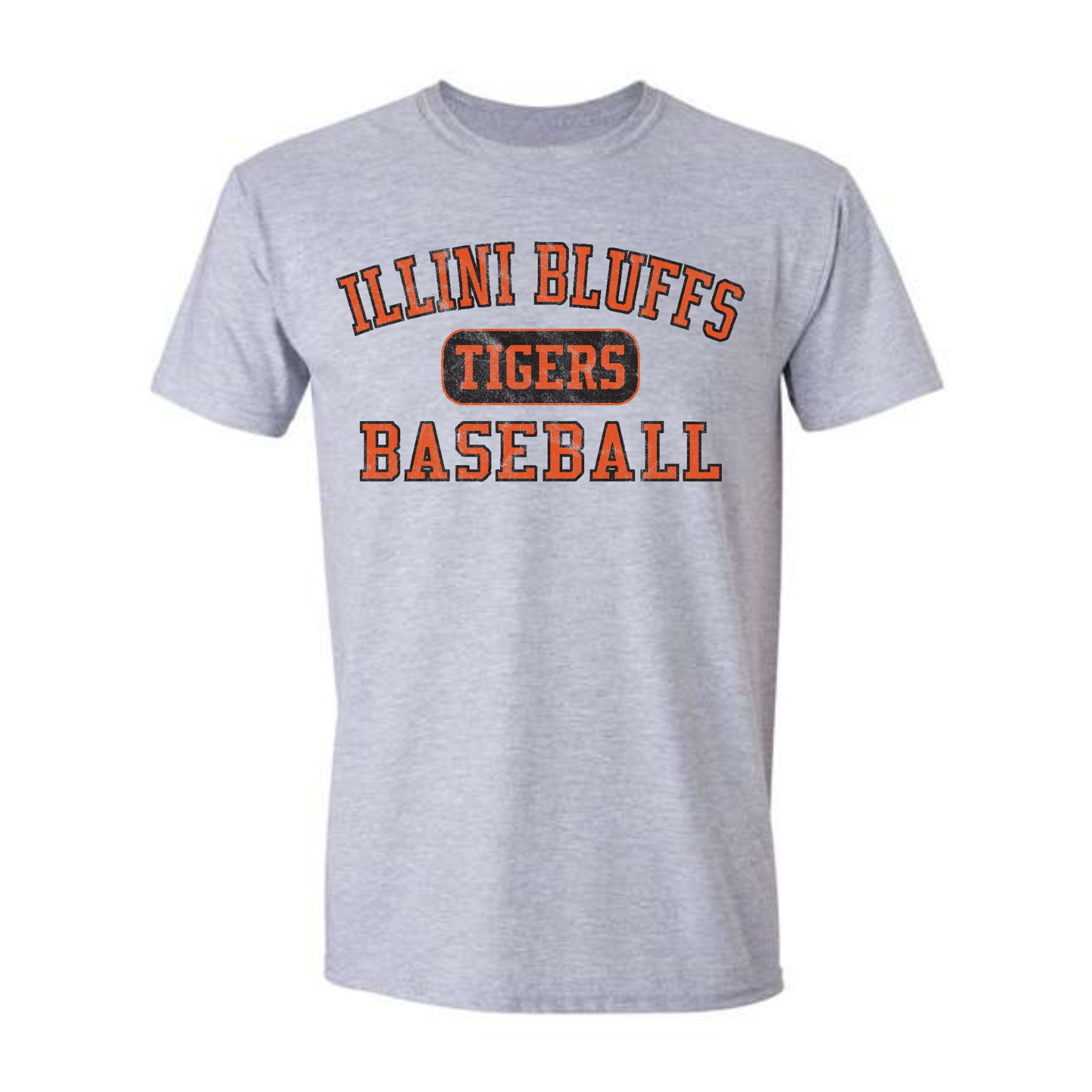 Illini Bluffs Tigers Baseball Distressed Tee