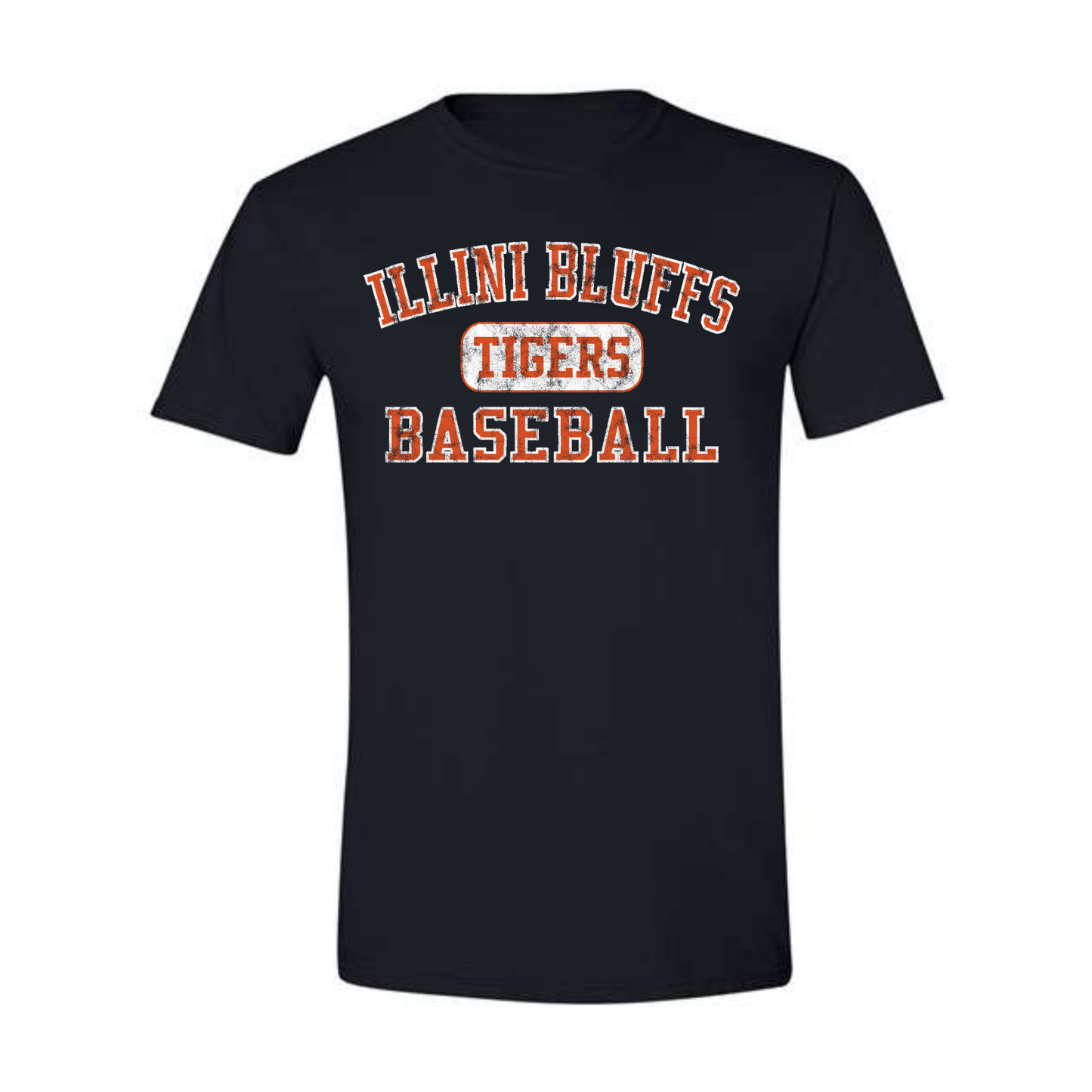 Illini Bluffs Tigers Baseball Distressed Tee