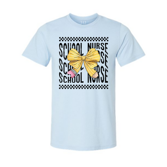Pencil Bow School Nurse Tee