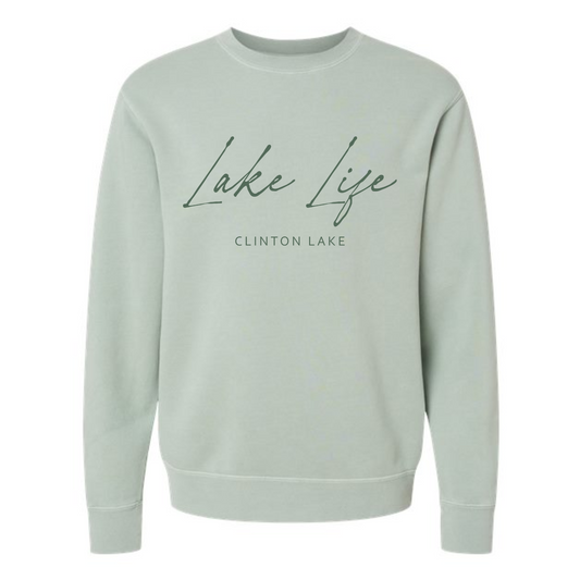 Lake Life Clinton Lake Vintage Crewneck Sweatshirt
