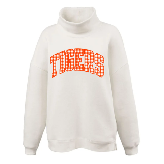 Tigers Plaid Mock Neck