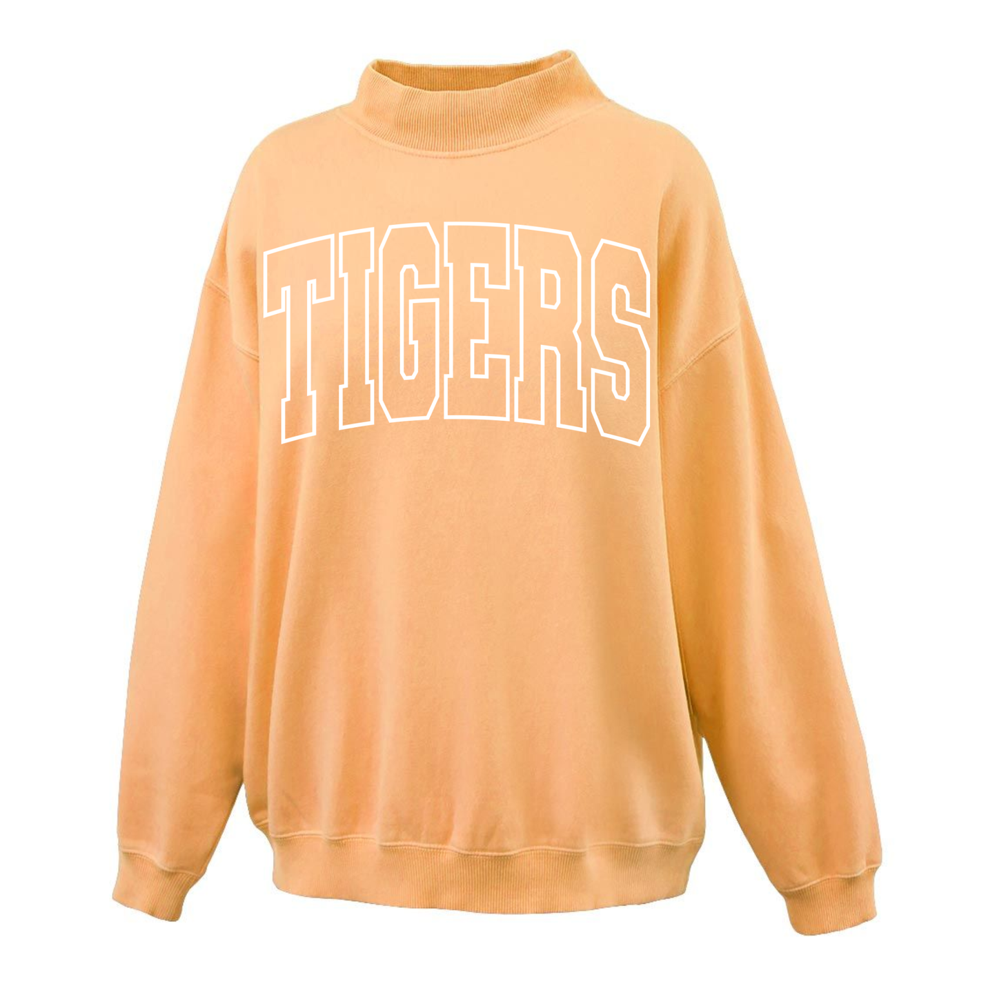 Tigers Outline Sunburst Low Mock Neck