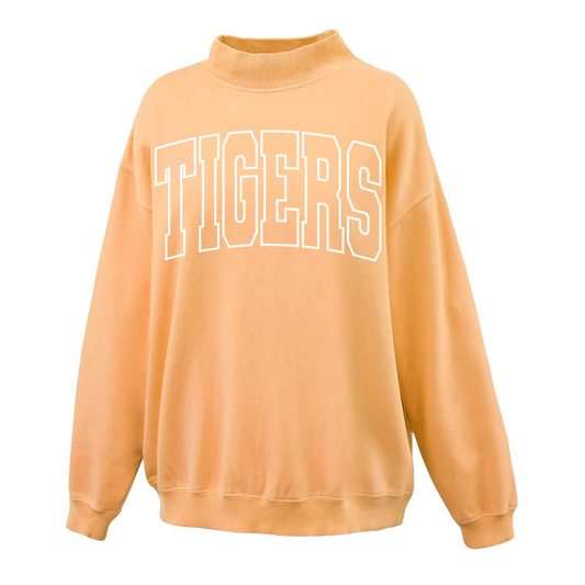 Tigers Outline Sunburst Low Mock Neck