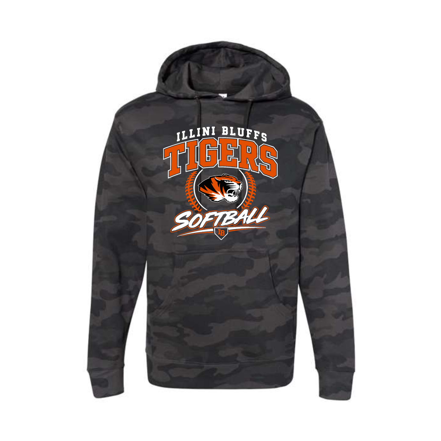 IBMS Softball 2026 IB Camo Hooded Sweatshirt