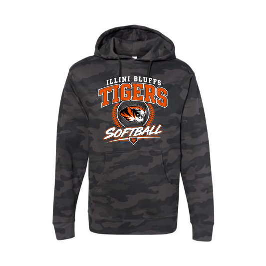 IBMS Softball 2026 IB Camo Hooded Sweatshirt
