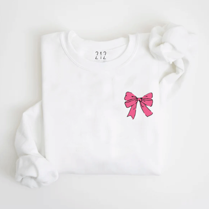 Kids Pretty in Bows Crewneck Sweatshirt Front/Back